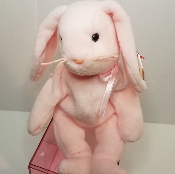 TY Hoppity Pink Bunny Beanie Baby Pink Case 90s Y2K - Picture 1 of 6